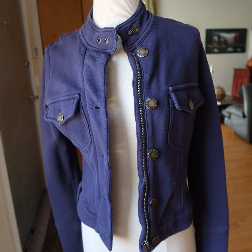Twill Twenty Two 22 jacket in blue 100% cotton size P Saks 5th Ave $128